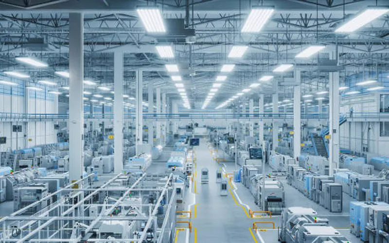 Large industrial manufacturing facility interior