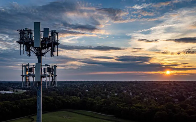 Cell tower at sunset for remote power applications